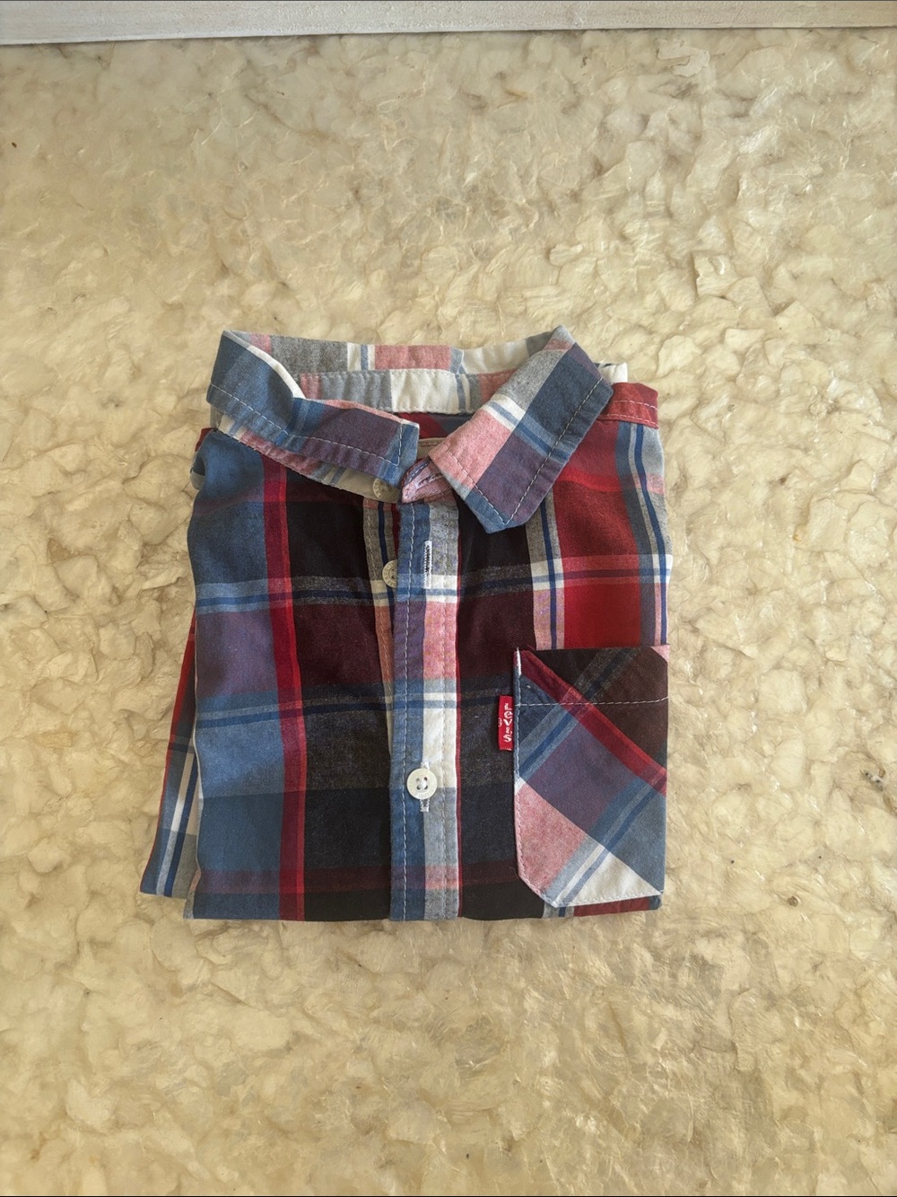 Levi's Red, Blue & White Plaid Button-Down Shirt